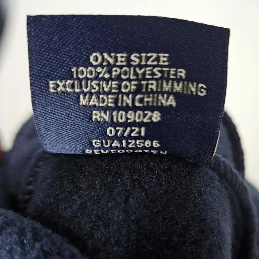 US Polo ASSN Beanie Toque Adult O/S Blue Knit Fleece Embroidered Pony Warm